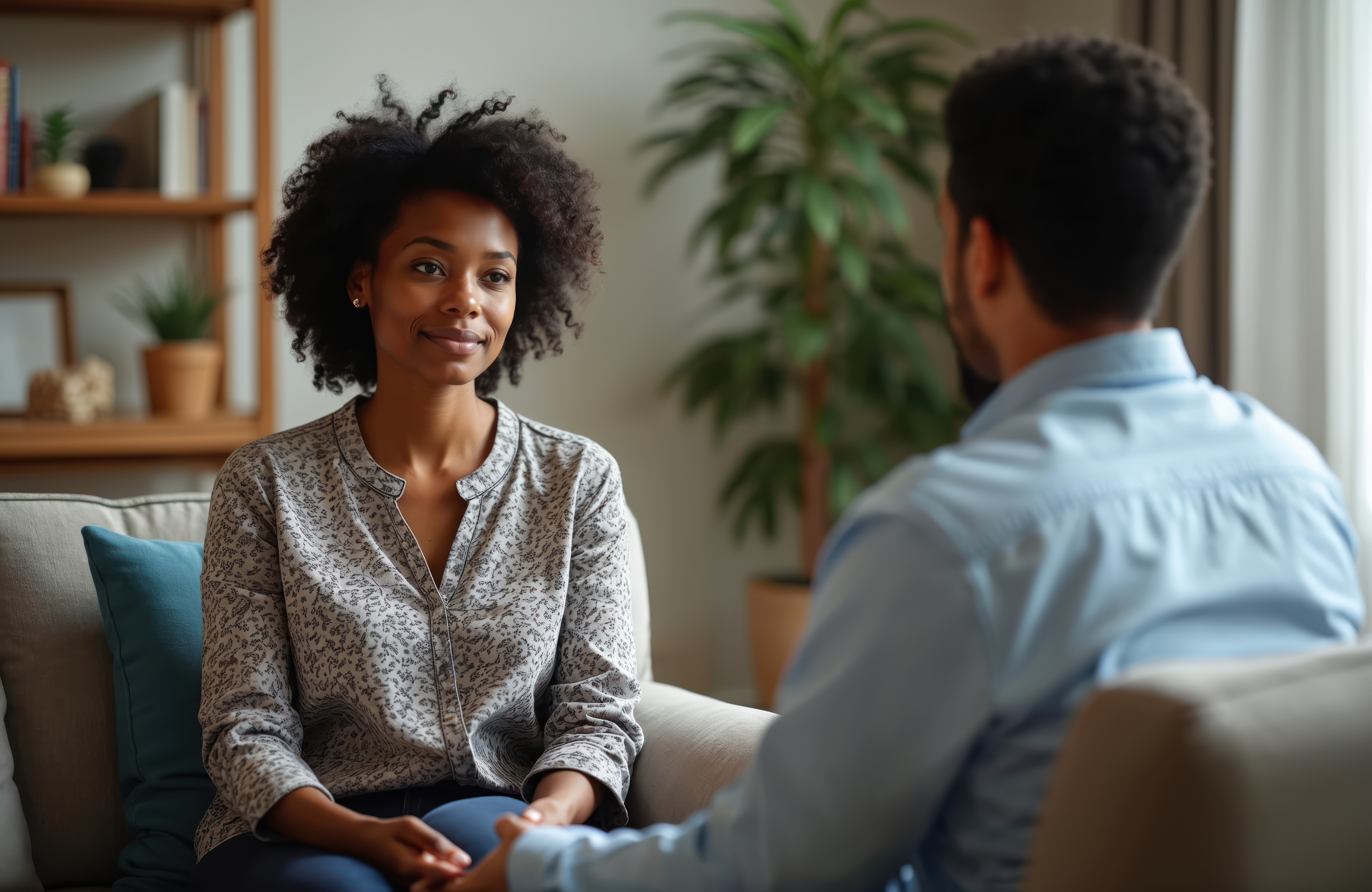 young lady and therapist